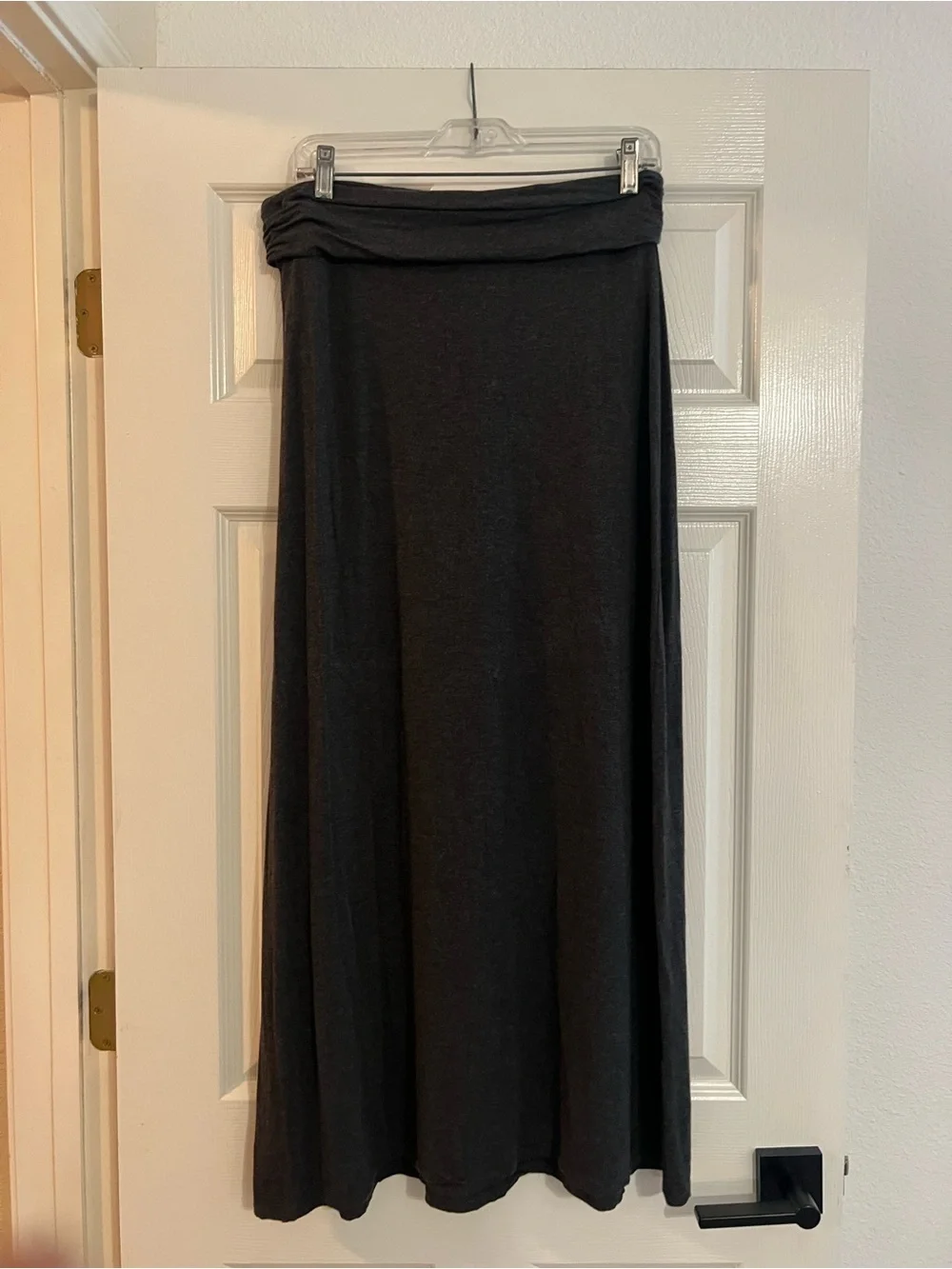 J. Crew Charcoal Fold-Over Waist Maxi Skirt